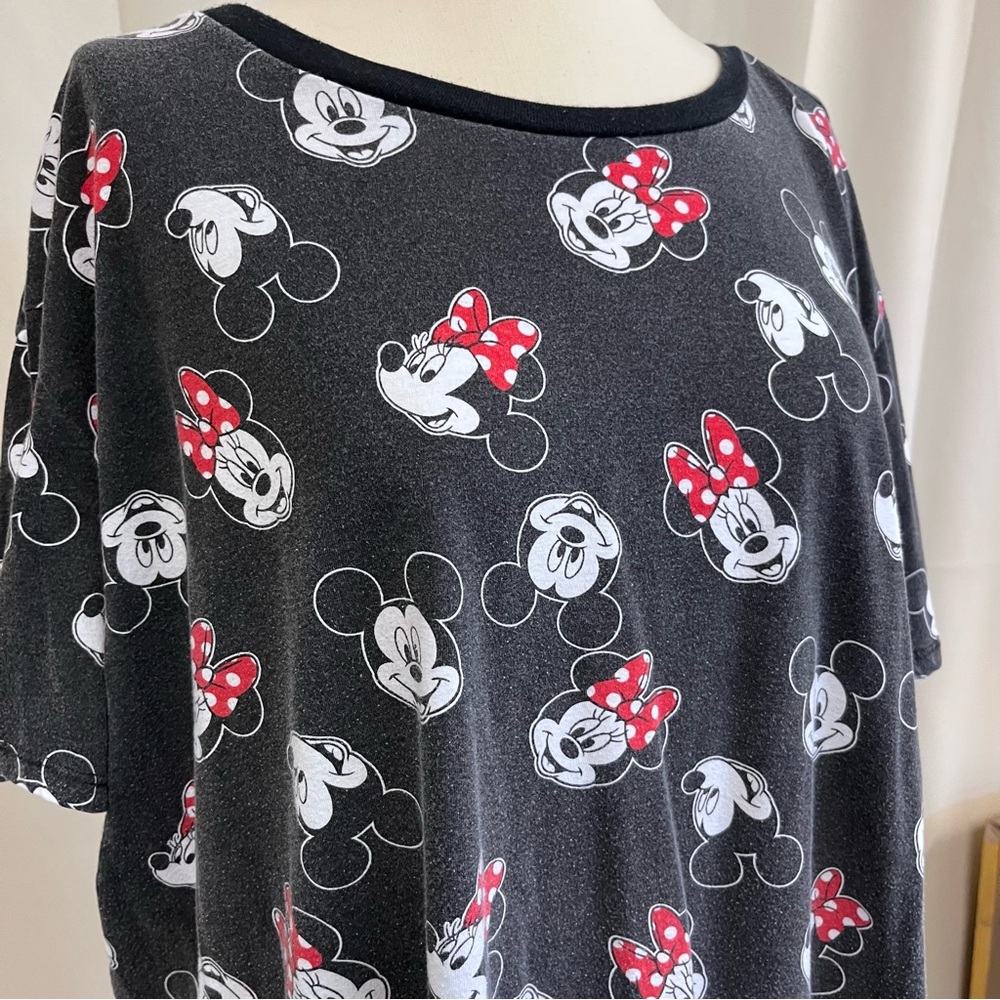Vintage Disney Black and Red Mickey & Minnie Mouse Top
